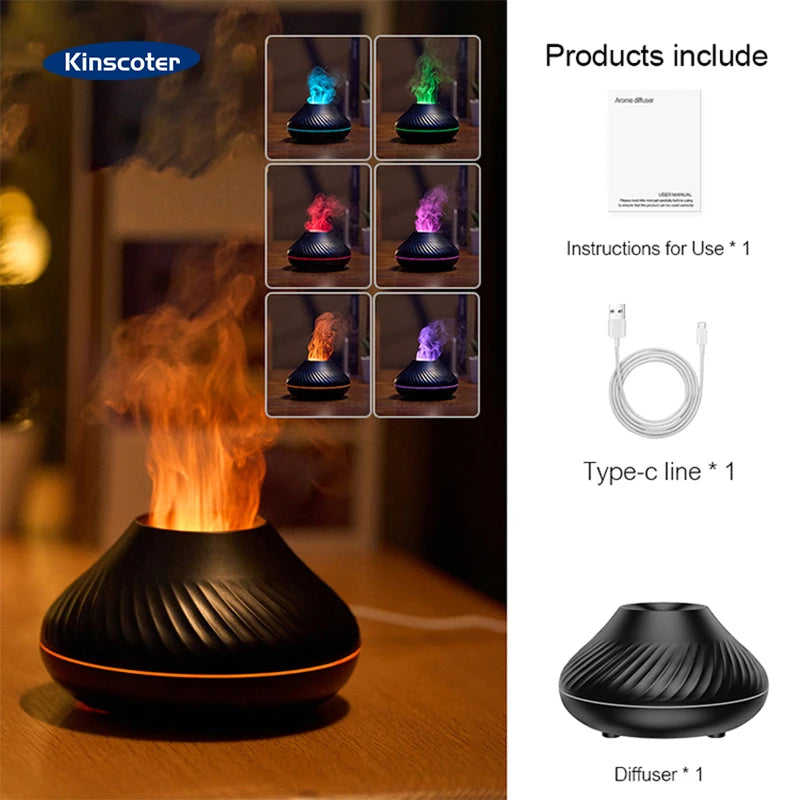Volcano Aromatherapy Diffuser Portable Desktop Essential Oil Aroma Diffuser Home Air Humidifier Purifier Freshener