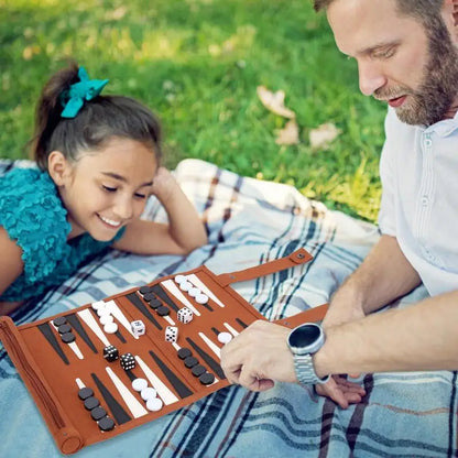 Chess Backgammon Board Game Travel Set Chess Board Set Strategy Board Game Playing Pieces Dice Cups Wooden Chess For Table Games