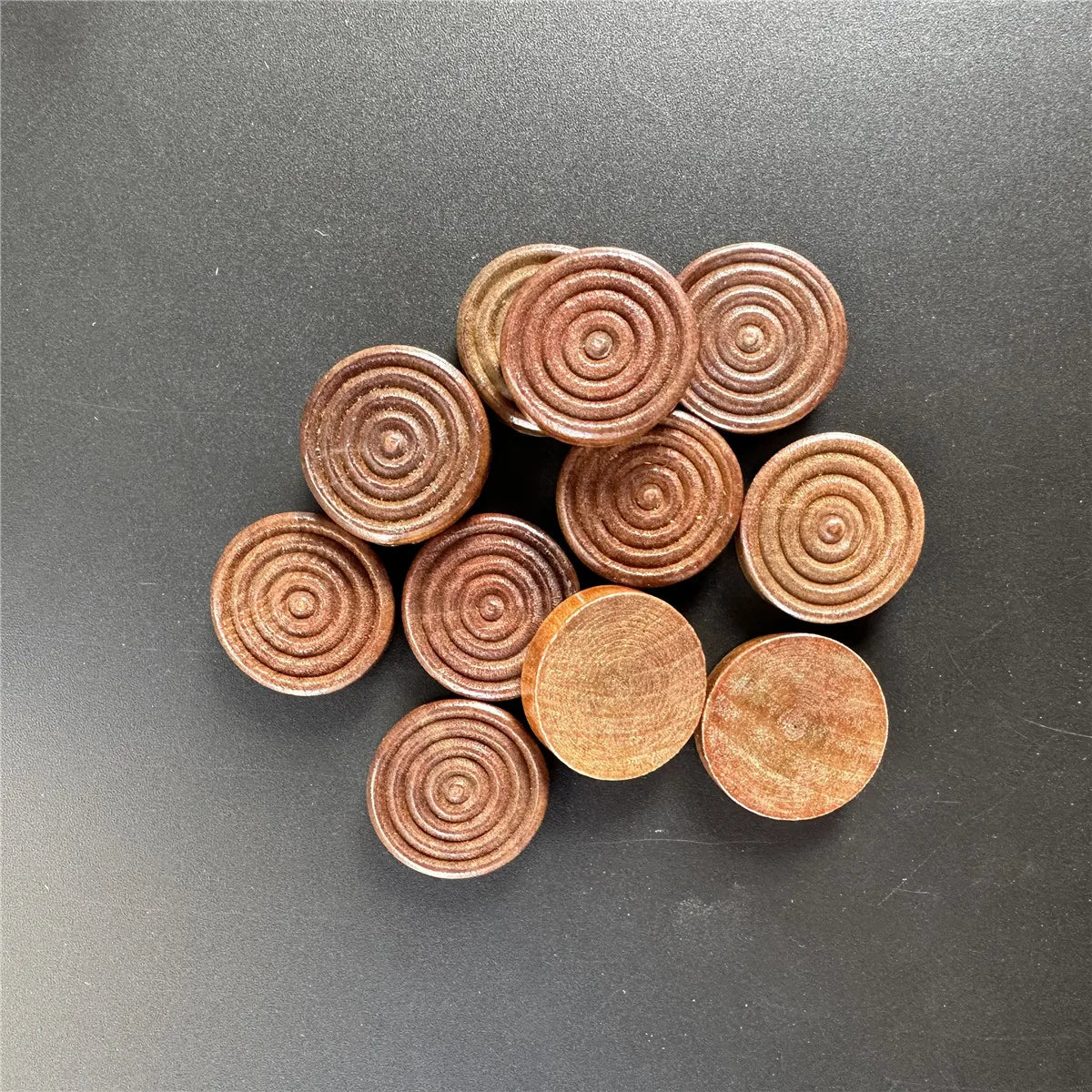 24 Pcs1 Set Of 2.5cm/0.98inch Round Wooden Checkers Round International Checkers Pieces For Board Game Backgammon Accessories