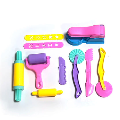 25-32pcs Play Dough Accessories Set Playdough Tools with Various Plastic Molds Rolling Pins Cutters Clay Model for Children Kids