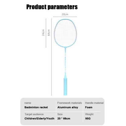 Double Badminton Racket Set For Adults With Durable High Elasticity Good Looks Foam Handle Feathers Professional Defensive