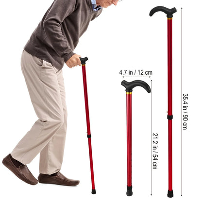Two sections of aluminum alloy ultra-light anti-slip telescopic crutches for strengthening outdoor walking sticks for mountainee