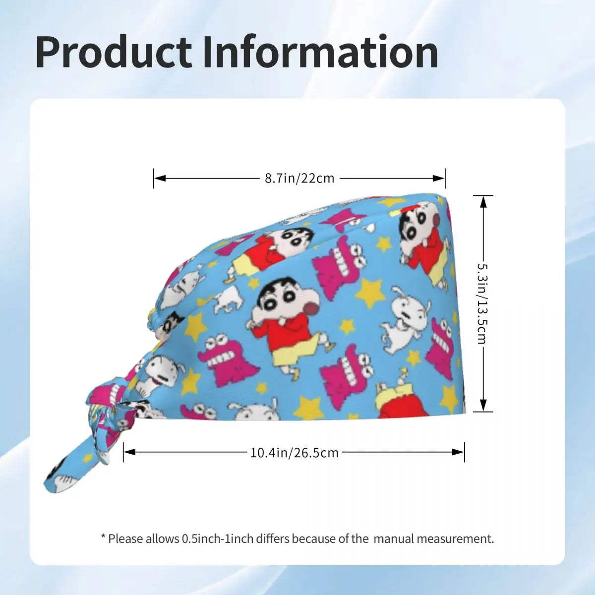 Custom Crayons Shin-chans Cute Anime Scrubs Cap Surgical Hats Women Men Operating Room Cap Nursing Cap Lab Works Hat