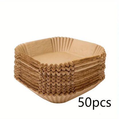 50/100pcs Square Silicone Oil Paper Mini Air Fryer Liner Suitable For Most Air Fryers Non Stick Air Fryer