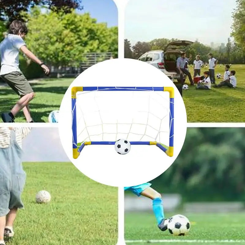 Folding Mini Football Soccer Ball Plastic Removable Goal Post Net Set High-strength Kids Indoor Outdoor Child Birthday Gift