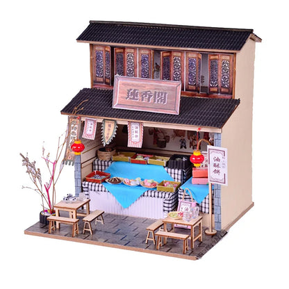Japanese-Style DIY Miniature House – Wooden Hand-Assembled Loft Model, Complete DIY Mini House Craft Kit, Creative Birthday Gif