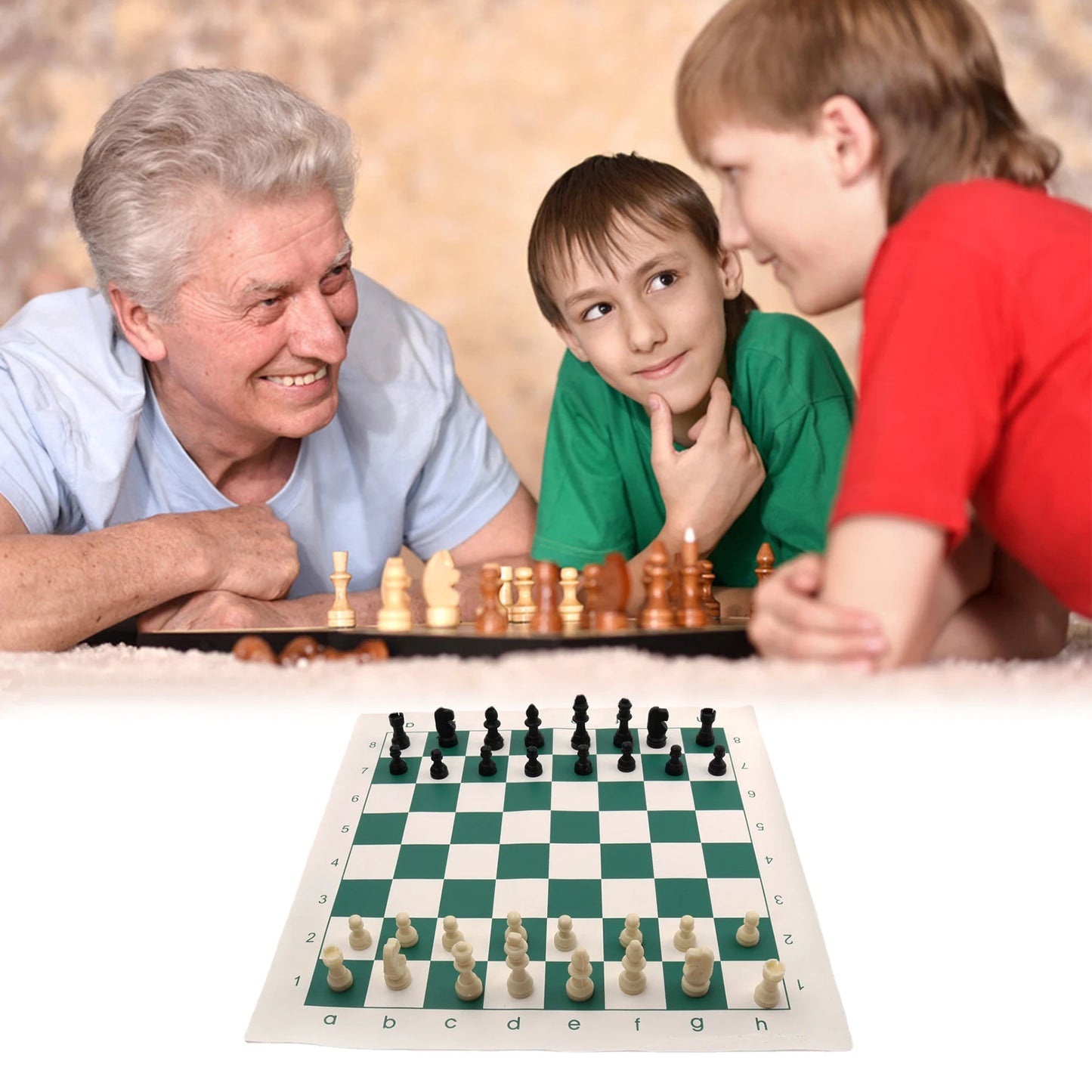 Chess Set PU Leather Chess Sets Travel Folding Board Games Parent Child Interactive Educational Toys Desktop Puzzle Board Game F