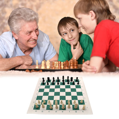 Chess Set PU Leather Chess Sets Travel Folding Board Games Parent Child Interactive Educational Toys Desktop Puzzle Board Game F