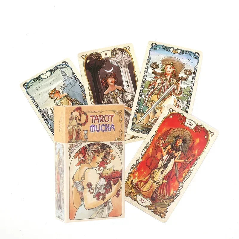Tarot Mucha Tarot Cards Board Game Card Deck for Family Gathering Party Playing Cards Board Game