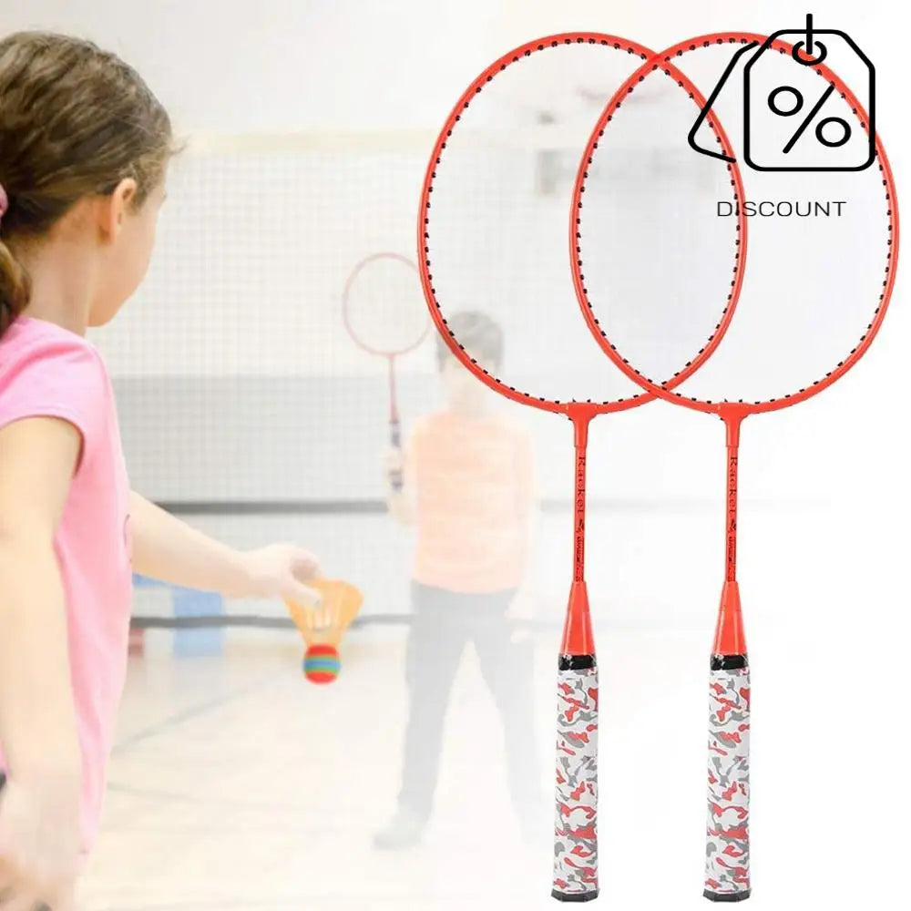 Badminton Rackets For Children,Shuttlecocks Racquet Sports Set With 2 Balls For Kids Players Indoor Outdoor Sport-B60B