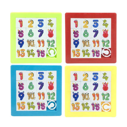 Plastic Fifteen Number Slide Puzzles Kids Brain Teaser School Rewards Party Favors IQ Educational Learning Toys For Boys Girls