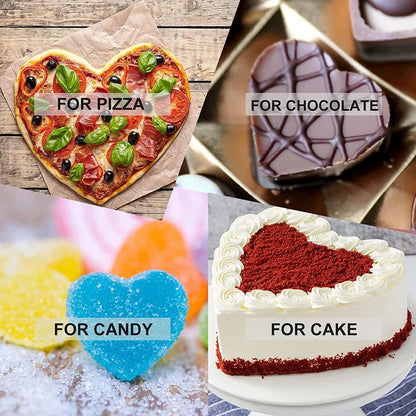 Heart Cake Silicone Mold Baking Bakeware Shallow Pan For Cheese Dessert Brownie Mousse Valentine's Day Kitchen Accessories Tools