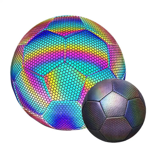 Reflective Football Holographic Luminous Soccer Ball Night Outdoor Sports Glowing Standard Soccer Size 4/5 for Training