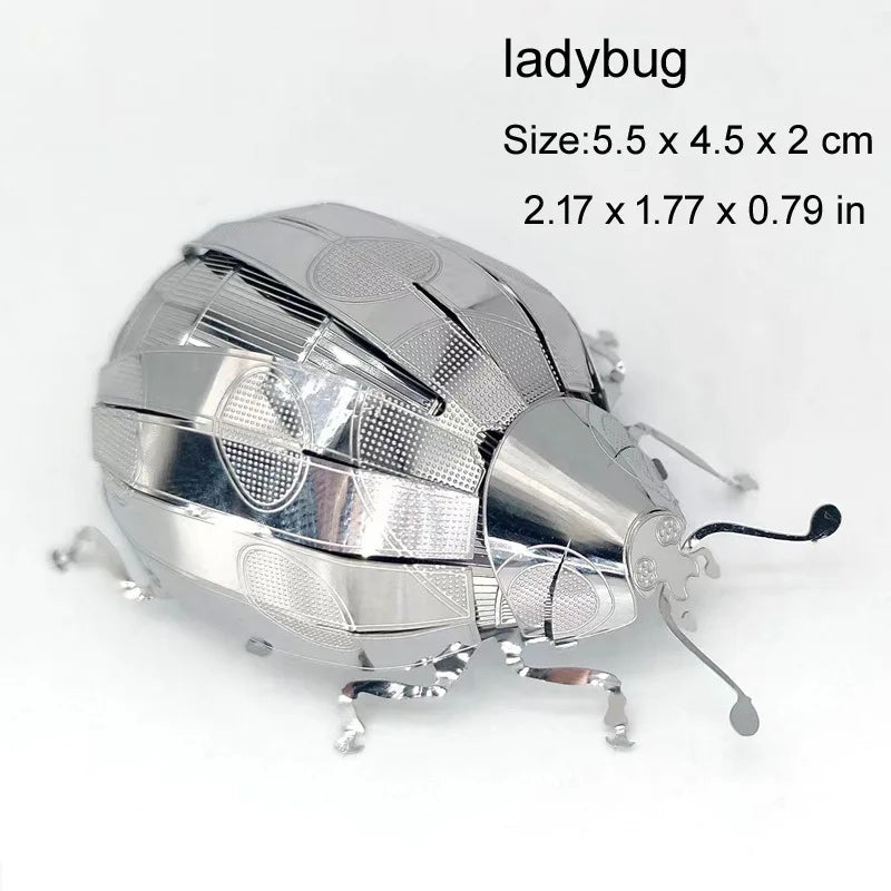 3D Metal Puzzle DIY Handmade Animal Insect Ladybug Carp Butterfly Assembly Model Jigsaw Puzzle Toys for Adult