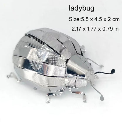 3D Metal Puzzle DIY Handmade Animal Insect Ladybug Carp Butterfly Assembly Model Jigsaw Puzzle Toys for Adult