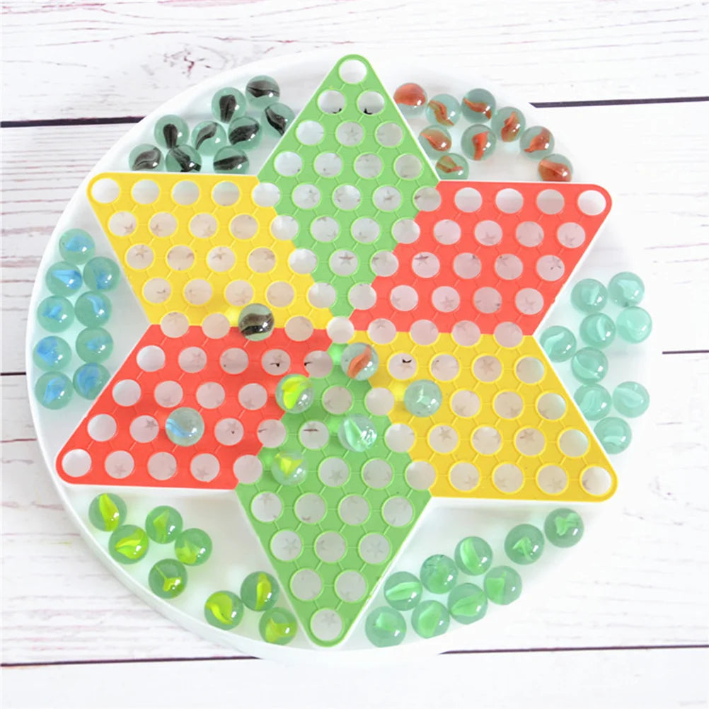 Glass Bead Checkers Board Educational Game Toy Interactive Chinese Draughts Intelligence Trainer For Kid Plaything Festival Gift
