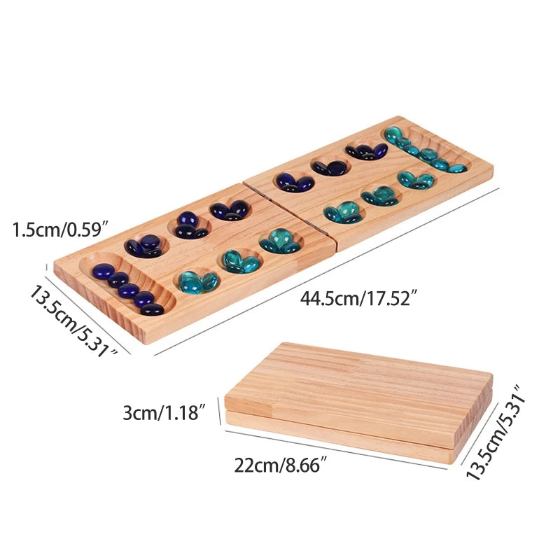 Novelty Mancala Game  African Gem Chess with 48 Glass Stones Household Interactive Toys for Parents and Kids Dropshipping