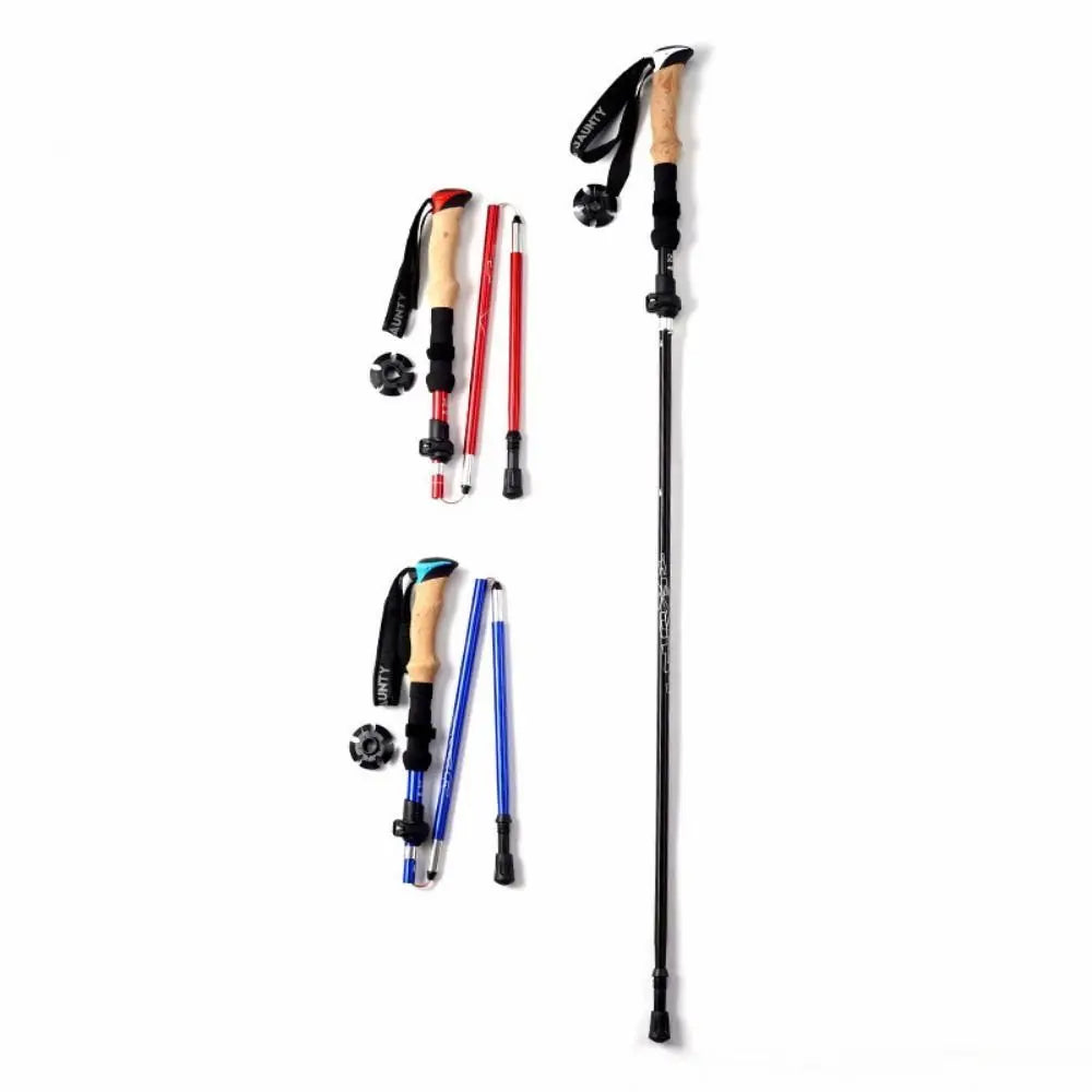 Ultralight Aluminum Outdoor Trekking Poles EVA 5 Section Walking Sticks Telescopic Quick Adjustable Locks Wading Staff Women