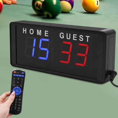 4-Digit LED Electronic Score Keeper Scoreboard with Remote for Badminton Volleyball Baseball Ping Pong Table Tennis