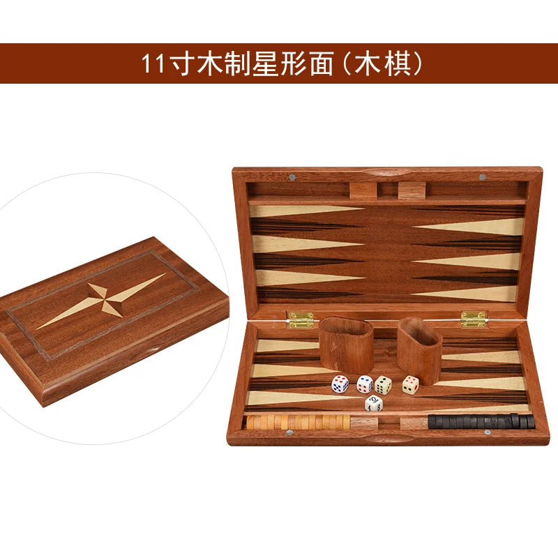 Luxury Wooden Backgammon Chess Set Large Backgammon Handmade Board Games Portable Family Travel Table Games Children Aldult Gift