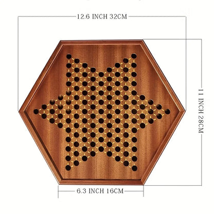 Wooden Chinese Checkers Set with Drawers - 72pcs Colorful Strategy Game for 6 Players, Family & Party Games, All Ages