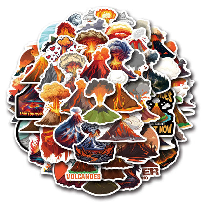 10/30/55PCS Fun Volcano Cartoon Sticker DIY Phone Laptop Luggage Skateboard Graffiti Decals Fun for Gift