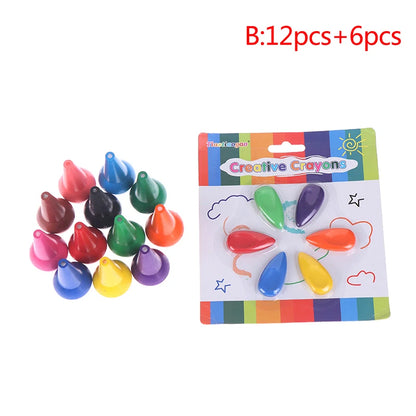 12pcs Non-toxic Children Safety Color Crayons 3D Finger Art Supplies
