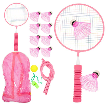 1 set Badminton Racket Set Lightweight Aluminum Alloy Indoor Outdoor Teens Sports Playthings Tennis Kit for Kids