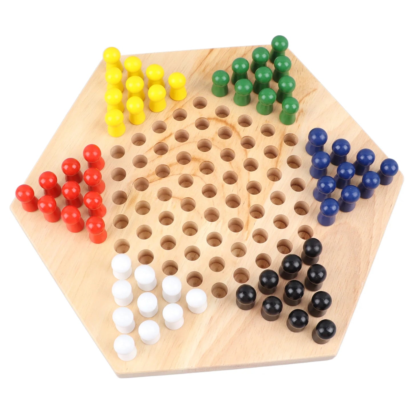 Chinese Checkers Set With Multiple Chess Pieces Wooden Board Interactive Children Adult Chess Game Traditional Chinese Checkers