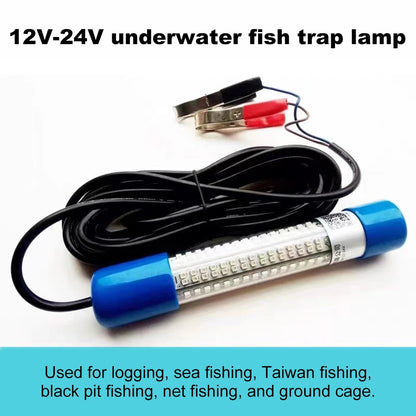 Underwater Fishing Light 50W Fish Lure Bait Finder Lamp 12-24V Submersible Boat Lamp Waterproof for Squid Shrimp Krill