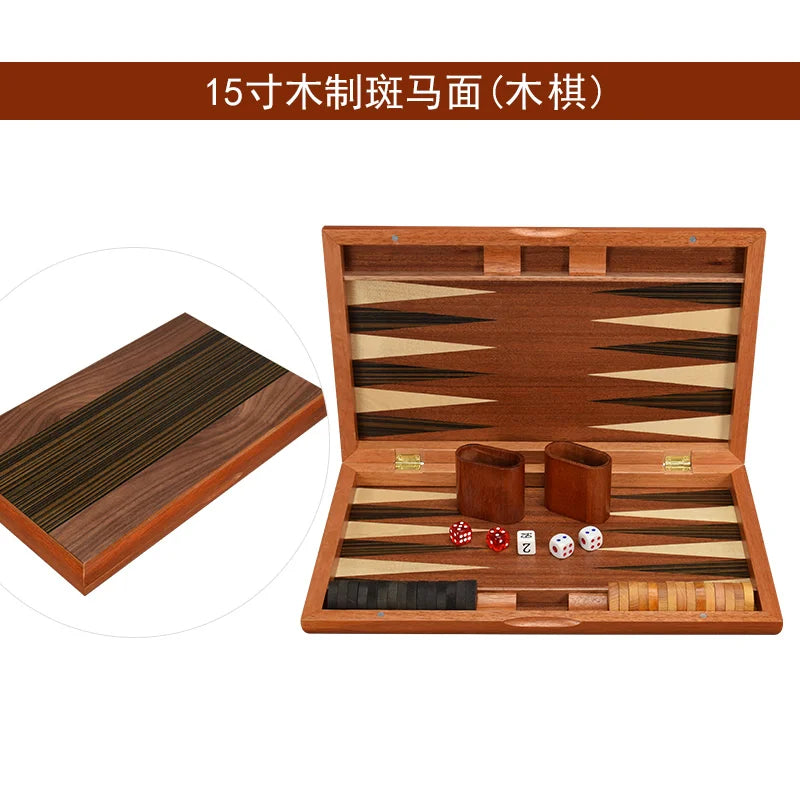 Luxury Wooden Backgammon Chess Set Large Backgammon Handmade Board Games Portable Family Travel Table Games Children Aldult Gift