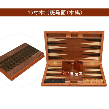 Luxury Wooden Backgammon Chess Set Large Backgammon Handmade Board Games Portable Family Travel Table Games Children Aldult Gift