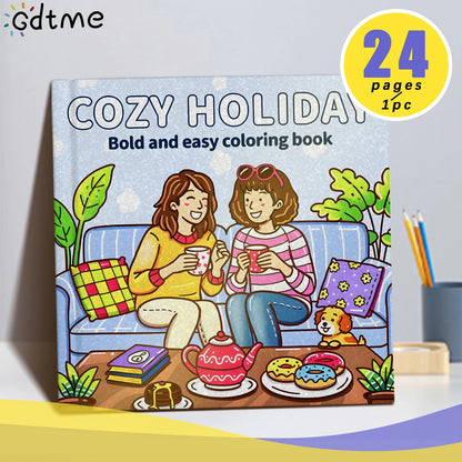 COZY  HOLIDAY Coloring Book for Adults Featuring Cute Cozy Daily Activities for Relaxation (Cozy Spaces Coloring) ﻿ ﻿