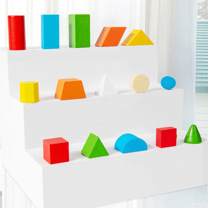 16/24/38Pcs Hot Wooden Building Blocks Set Assembled Building Blocks Baby Shape Color Early Educational Toys Gifts for Children