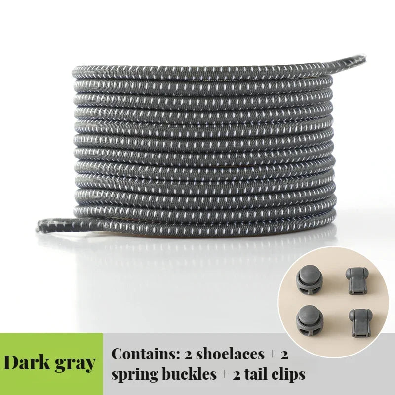 NEW Elastic Round Tennis Laces Without Ties Shoelaces Sneakers Quality Lock Shoe Laces Adult Kids Rubber Bands for Shoes 1Piar