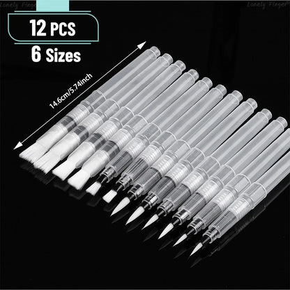 12 pcs Watercolor Brush Pens,Watercolor Brushes Set, Water Color Pens, Watercolor Brush Set, Refillable Brush Pen