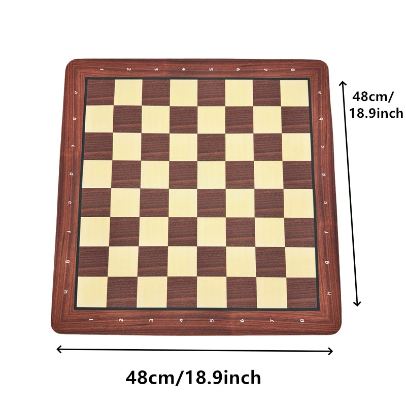 Large 48cm/18.9inch chess board, specially designed for competitions, foldable and rollable soft rubber chess checkers board