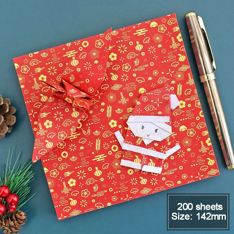 200-400Sheets Galaxy Outer Space Origami Paper Cranes Paper Decor Folded Origami Paper for Kids DIY Arts Christmas Craft Project