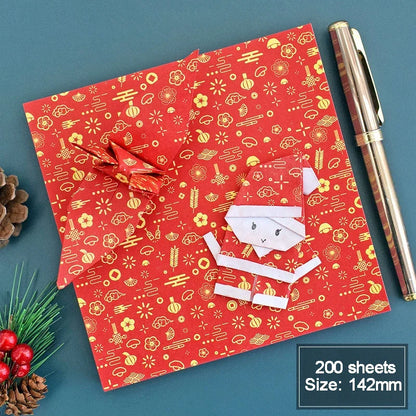 200-400Sheets Galaxy Outer Space Origami Paper Cranes Paper Decor Folded Origami Paper for Kids DIY Arts Christmas Craft Project