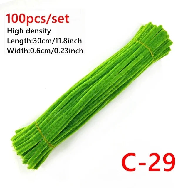 100pcs Colorful Chenille Stems Pipe Cleaners Kids Educational Toys Handmade Plush Tinsel Twist Sticks For DIY Craft Supplies