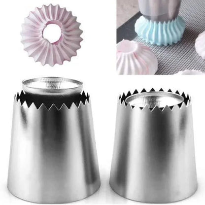 1/2pcs Cookie hollow flower mouth Stainless steel Romeo flower pastry nozzle Cake tools Decorative nozzle set Baking accessories