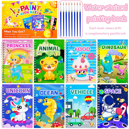 "8 Major Theme Creative Coloring Book Set: Children's Painting Book with Ocean Theme Comes with a painting color card.