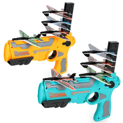 Children's Catapult Foam Plane Toy Ejection Aircraft Gun Outdoor Sports Toy Parent-Child Interactive Shooting Game Airplane Toys