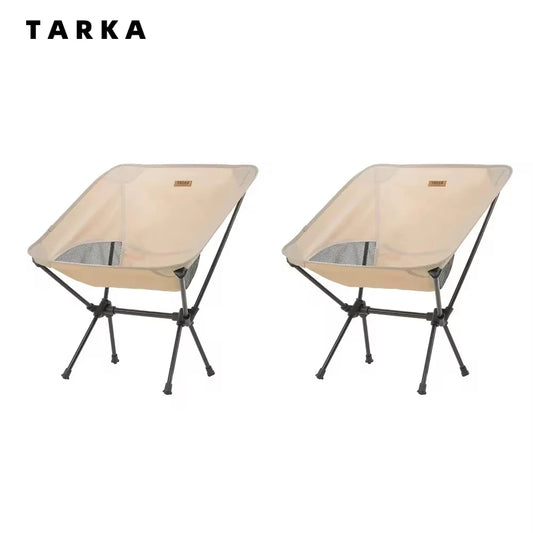 TARKA 2pcs Foldable Camping Chairs Lightweight Folding Chair Toursit Backpacking Travel Fishing Chairs Garden Balcony Chairs