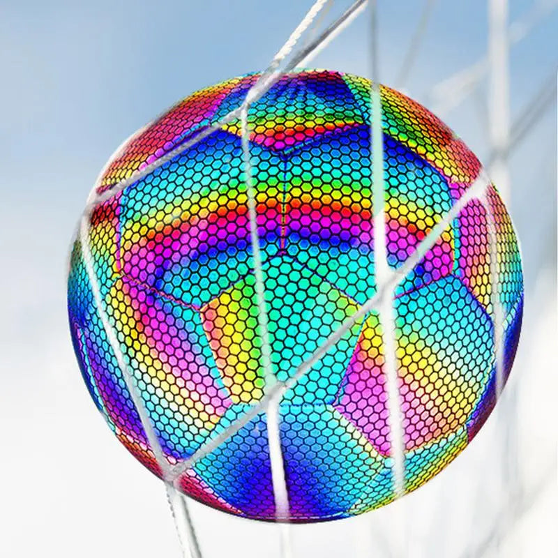 Reflective Football Holographic Luminous Soccer Ball Night Outdoor Sports Glowing Standard Soccer Size 4/5 for Training