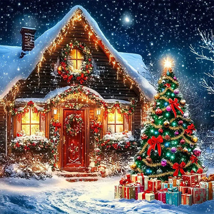 EverShine Diamond Embroidery House Landscape Winter Full Drill Mosaic Car Diamond Painting Christmas Craft Kit Home Decor Gift