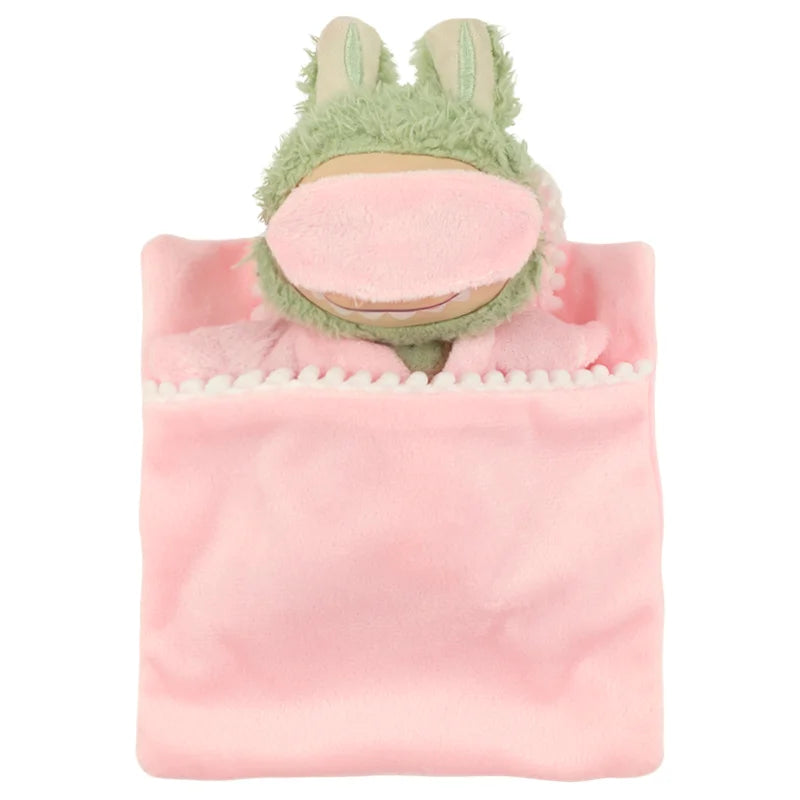 14 Colors of Sleeping Bags+Eye Masks For labubu 17cm Plush Doll Clothes Accessories Girl‘s Toys Birthday Christmas Gift