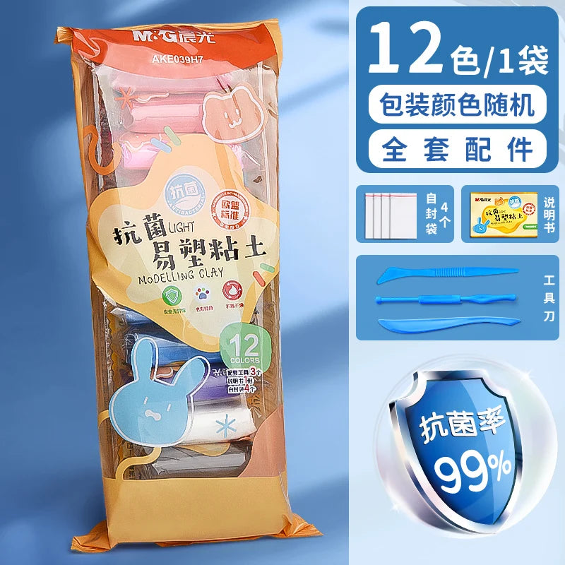 M&G 12/24/36 colors ultralight clay children's safety assured color clay easy plastic playdough handmade clay toys diy material