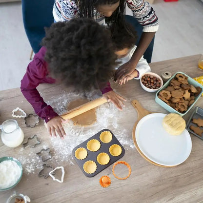 Tart Tamper Set Flower Cookies Tamper Non Stick Food Safe Reusable Removable Cake Pastry Baking Tool For Egg Tart Making