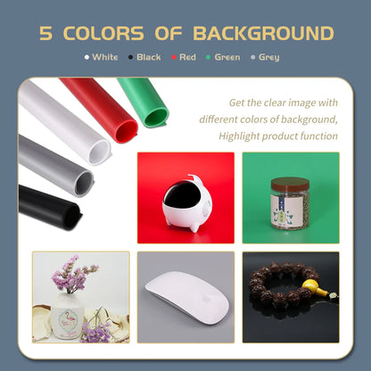 Photo Light Studio Soft Boxes Portable Foldable Dimmable Photography Table Shooting Tents Kit With 3Pcs Background Board